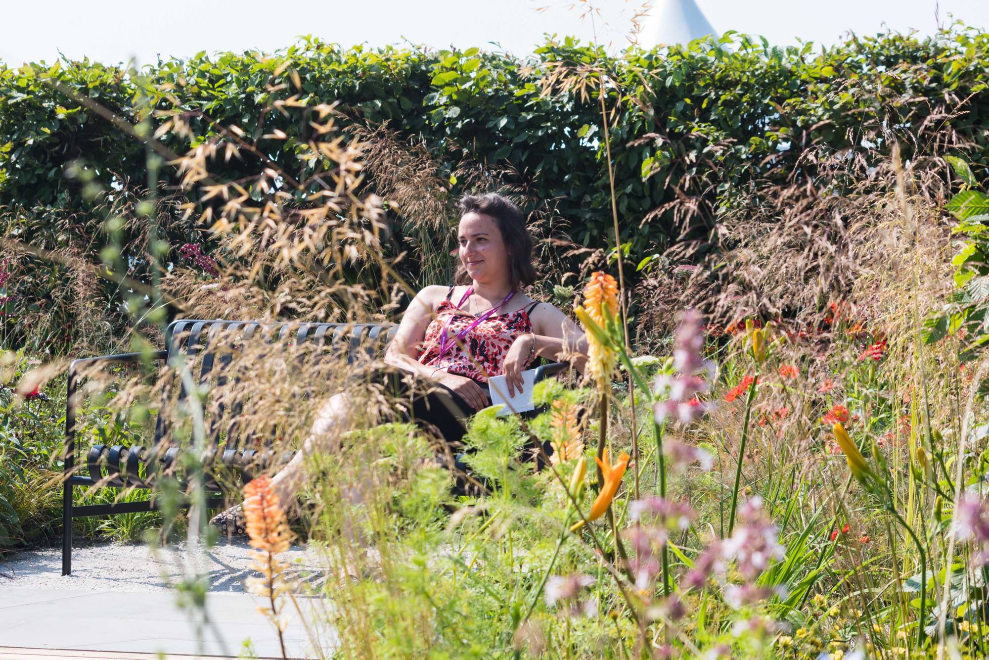 Image of Anca in her garden taken by Tim Howell
