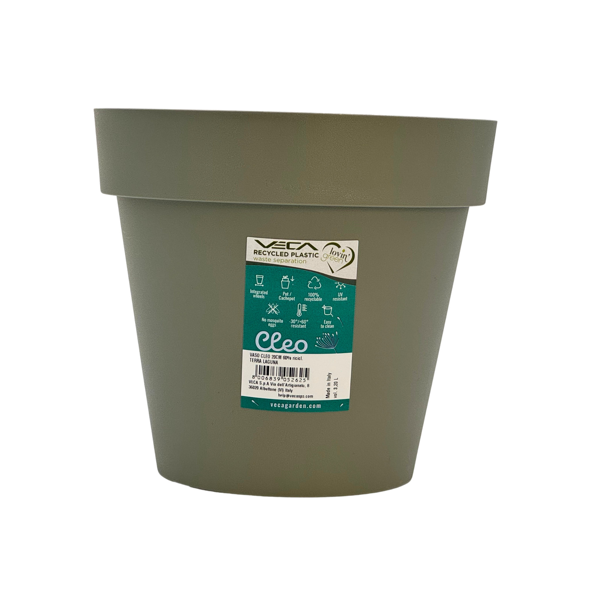 20cm Cleo Small Outdoor Recycled Plastic Plant Pot
