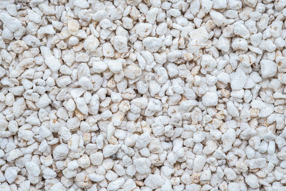 magnified view of white coloured perlite