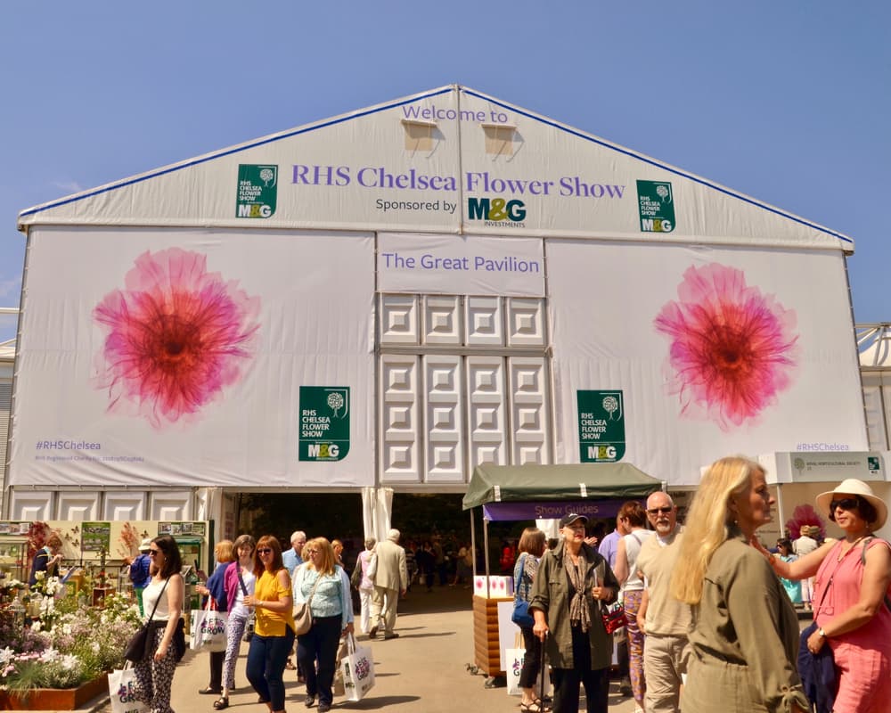Outside of The Great Pavilion at the RHS Chelsea Flower Show