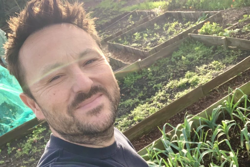 Joe Harrison in his allotment