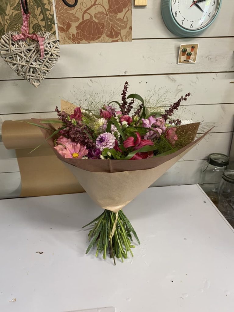 a bouquet of flowers made from Jenny Thompson's flower farm 