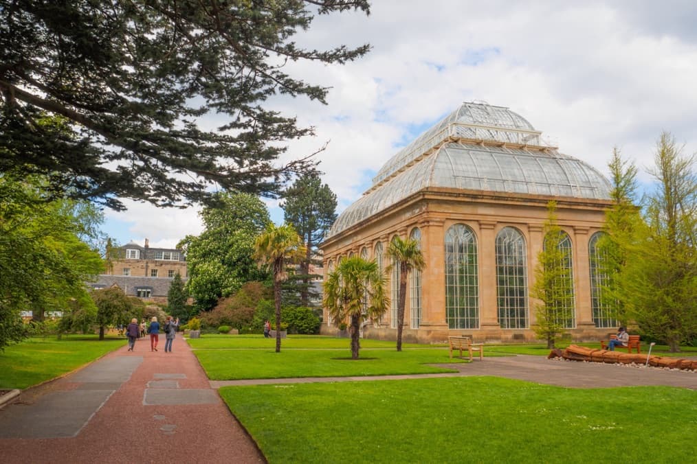 the victorian plam house at the Royal Botanic Gardens in Edinburgh