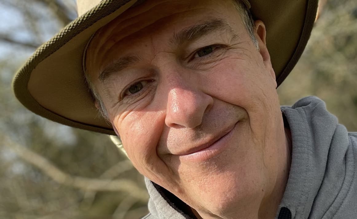 Doug Stewart close-up of him in the garden