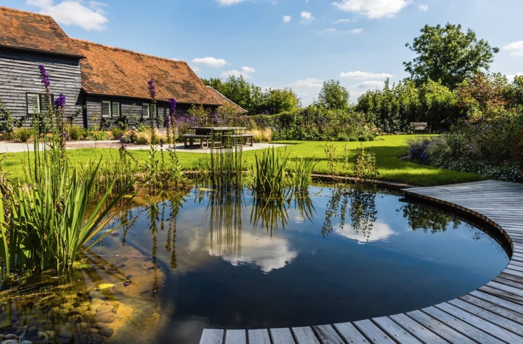 wildlife garden designed by Jilayne Rickards featuring a large pond