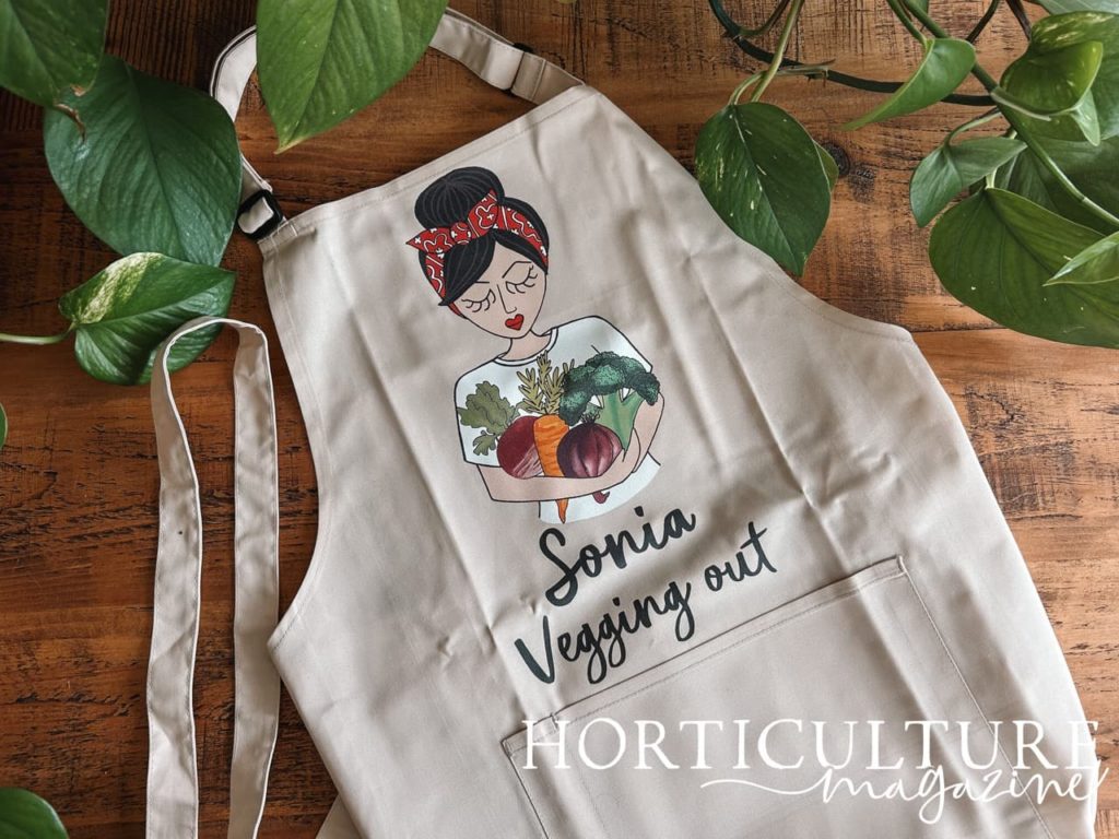 personalised veggy lady apron from Syd and Co