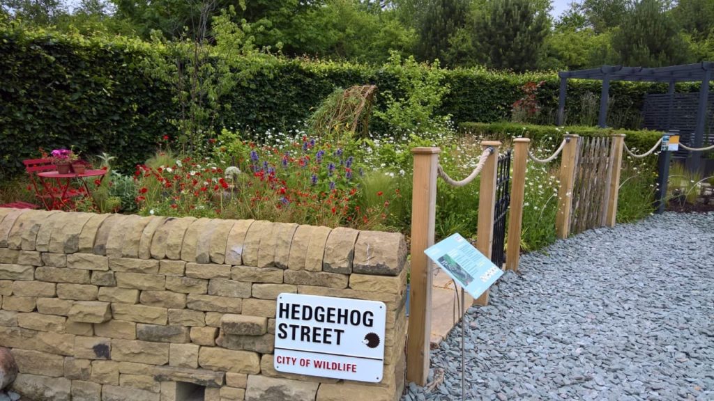 Hedgehog Street garden feature at RHS Harlow Carr designed by Tracy Foster