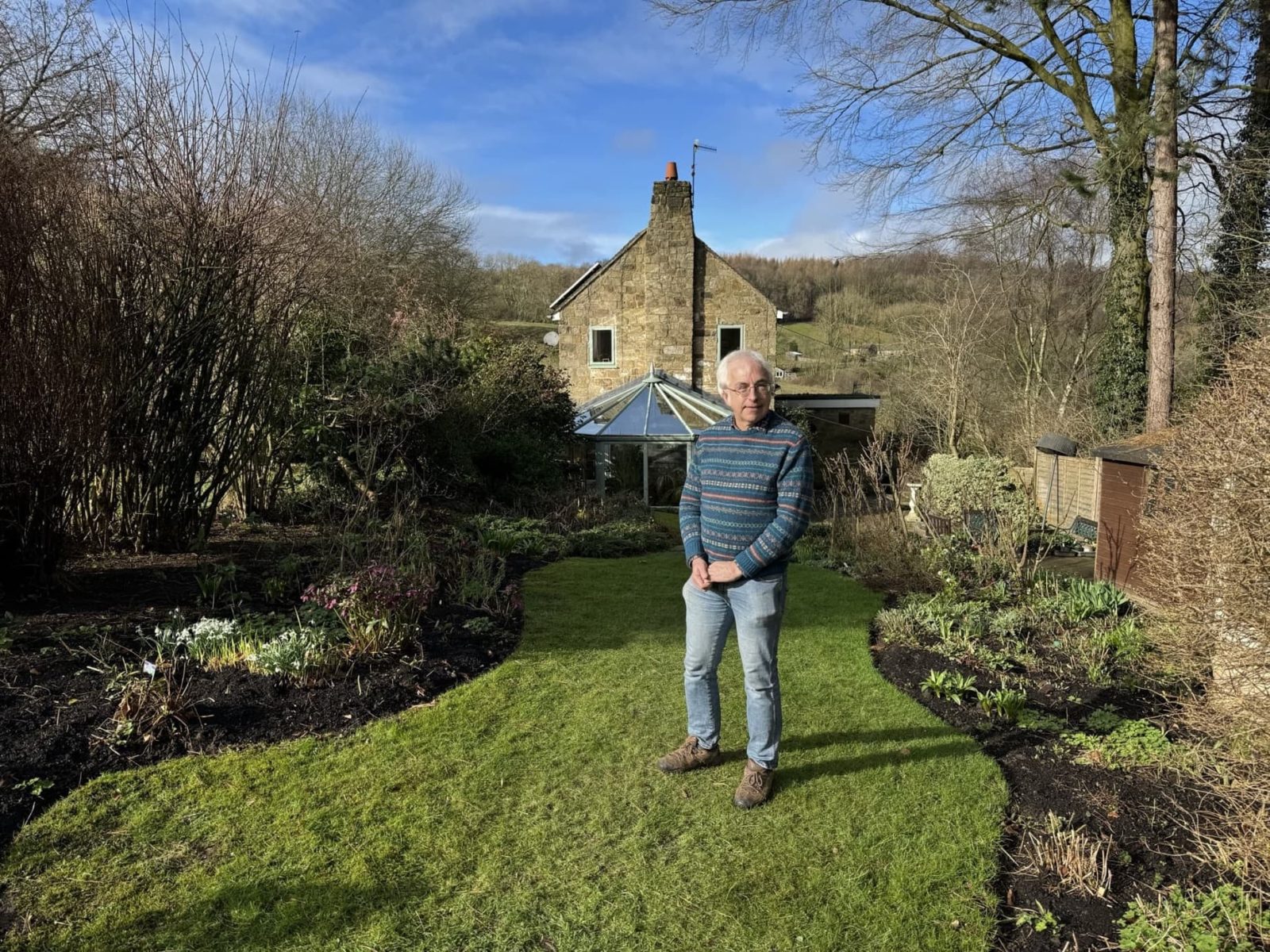 David Moreton stood in front of his Chevin Brae garden