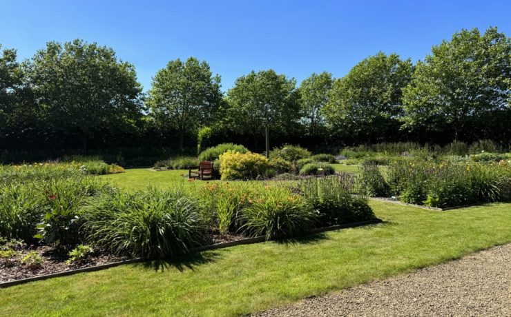 daylily and peony borders at Breezy Knees Gardens near York